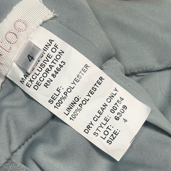 NWT womens Wtoo by Watters diane french blue ruffle v neck Bridesmaid Dress sz 4 - Picture 9 of 9